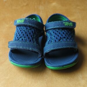 Teva Kids Navy and Lime Green Open-Toe Sandals